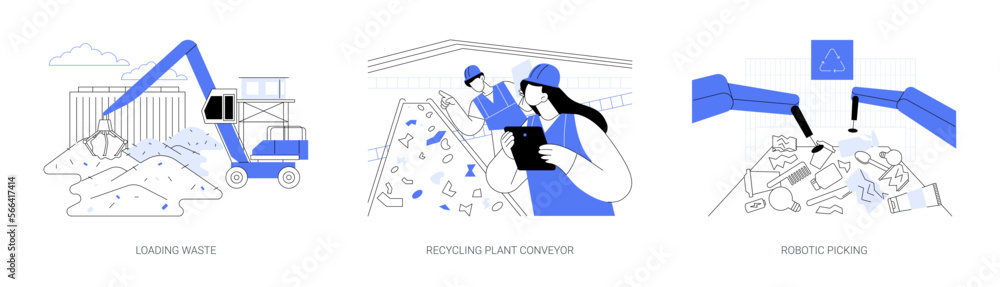 Recycling plant abstract concept vector illustrations. Recycling plant abstract concept vector illustrations.