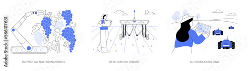Robotic applications abstract concept vector illustrations.