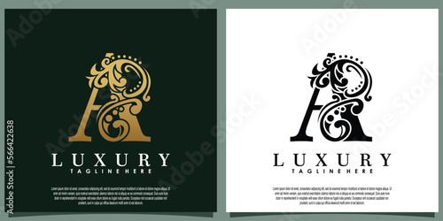 luxury logo design with initial letter A