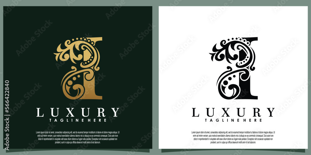 luxury logo design with initial letter I