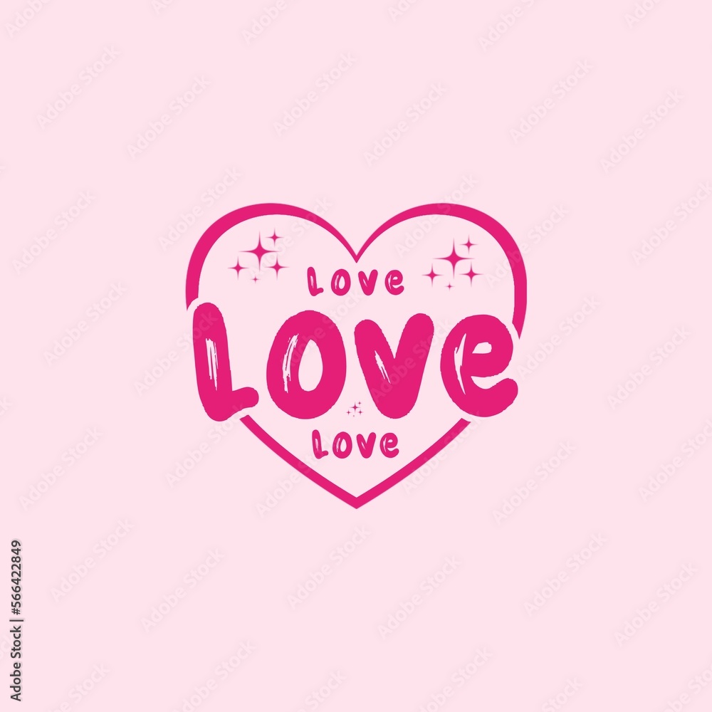 Love illustration Typography. Quotes about Love on a pink background. 
