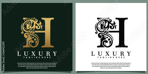 luxury logo design with initial letter H
