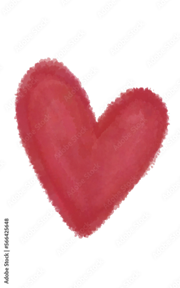 Corazón Acuarela Ilustración Digital Amor sin fondo