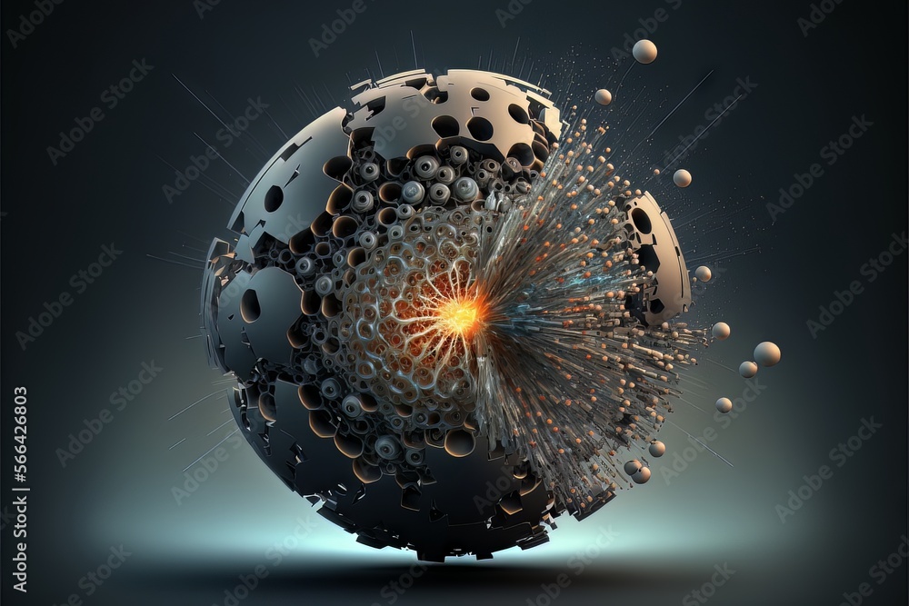 Sphere Exploding Abstract Vector Abstract and colorful spherical shape resembling both an explotion and ...