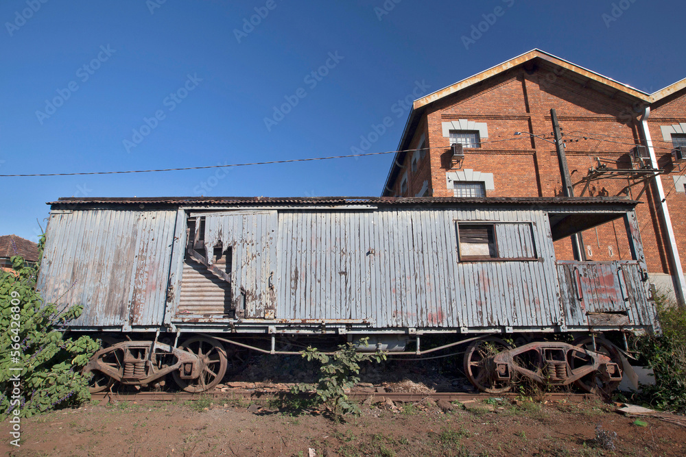 Old train wagon deteriorating at the station Old train wagon deteriorating at the station