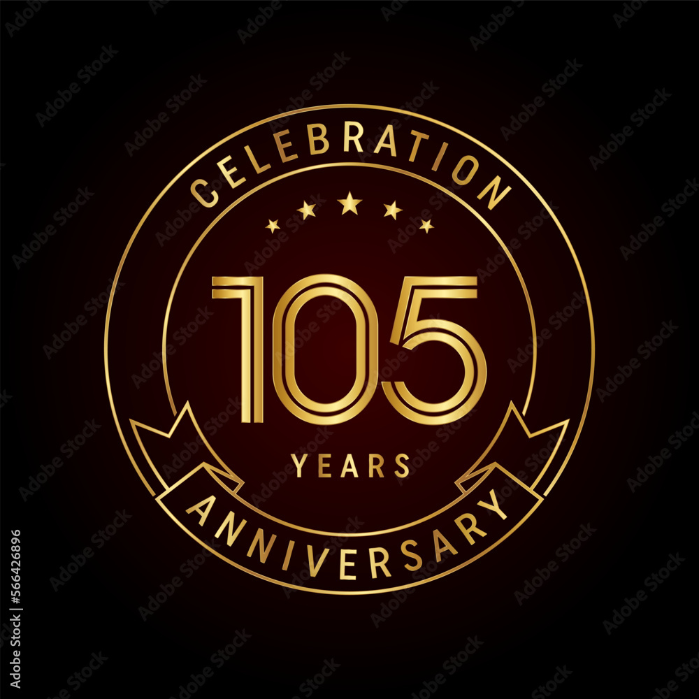 105th anniversary logo design with emblem style concept. line art design. Logo vector