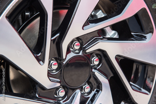 Super car disc brake. Car wheels. steel alloy car disks background template for design work.