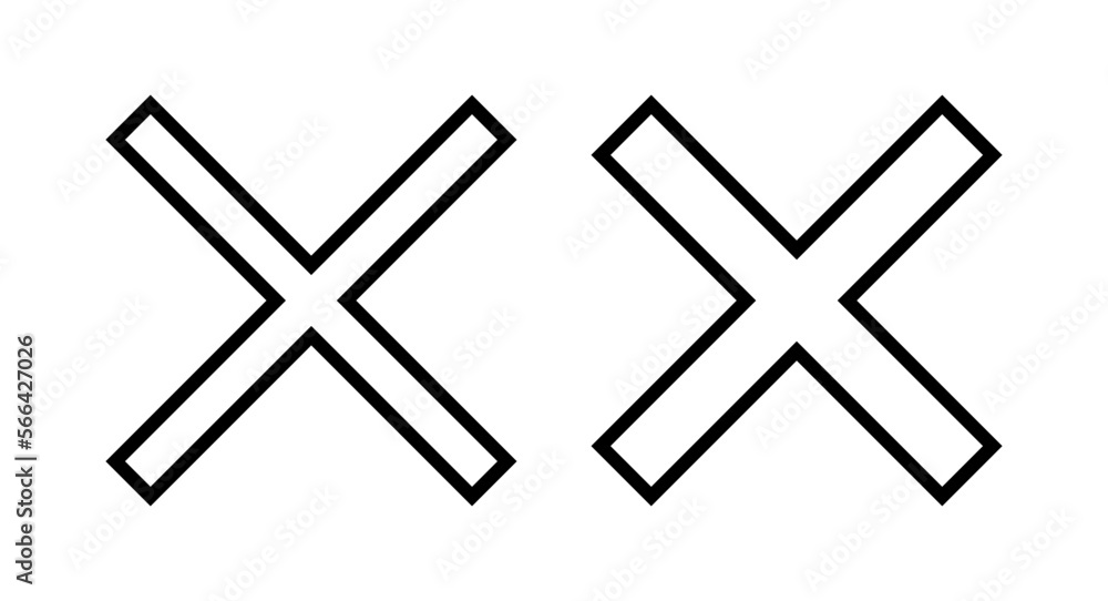 Close icon vector illustration. Delete sign and symbol. cross sign Close icon vector illustration. Delete sign and symbol. cross sign