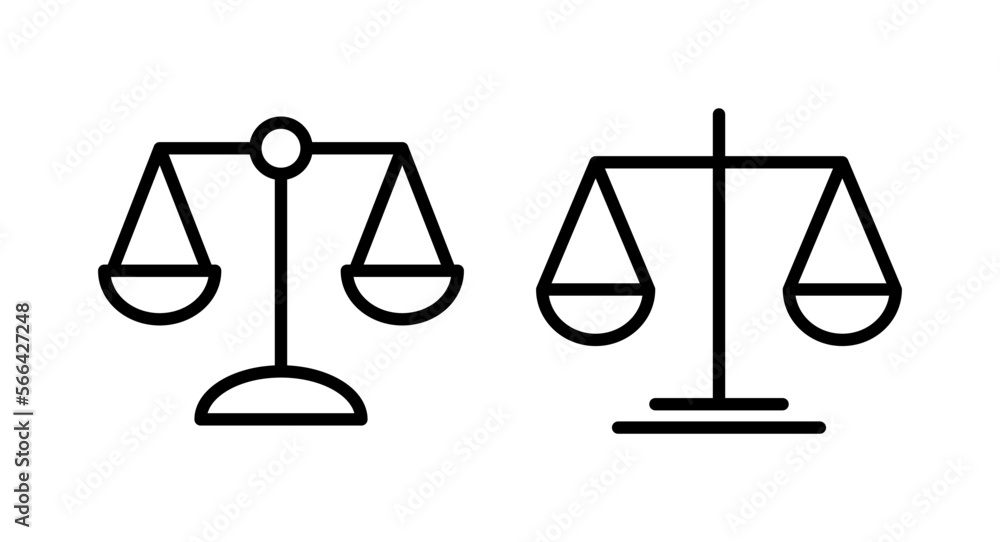 Scales icon vector illustration. Law scale icon. Justice sign and symbol Scales icon vector illustration. Law scale icon. Justice sign and symbol