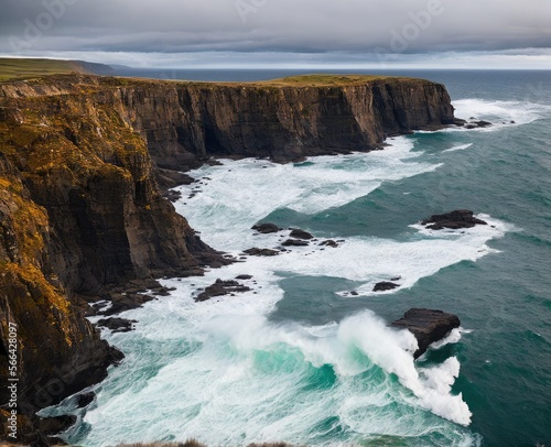 Fototapeta Naklejka Na Ścianę i Meble -  the icelandic landscape with cliffs and rocks, atlantic, beach, beautiful, blue, cliff