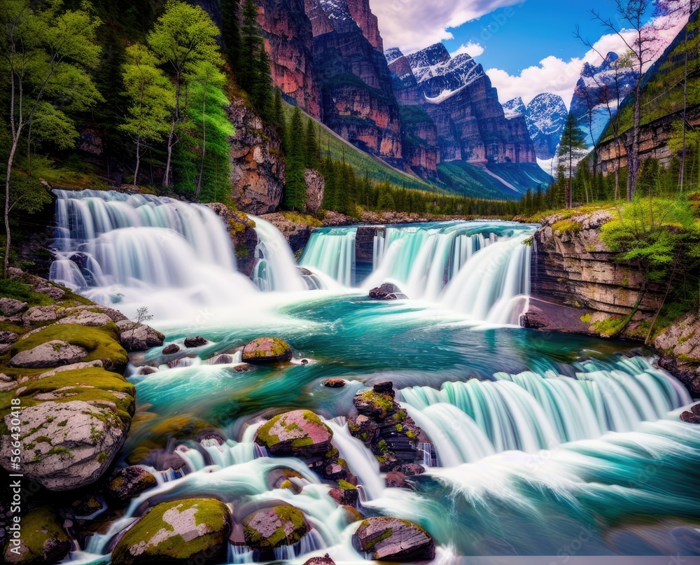 Fototapeta premium the mountain stream in norway.