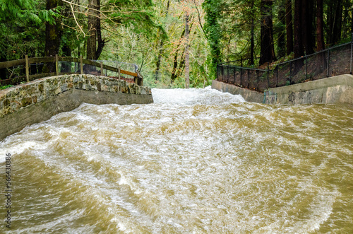 Spillway waterfall
The Colliery dam spillway runs fast with water after a heavy winter storm and melt off