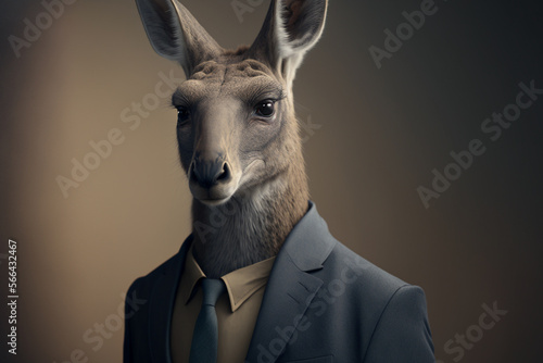 Deer, Animal wearing Business Suite, Wildlife, Portrait, Close up, Generative ai © Artofinnovation