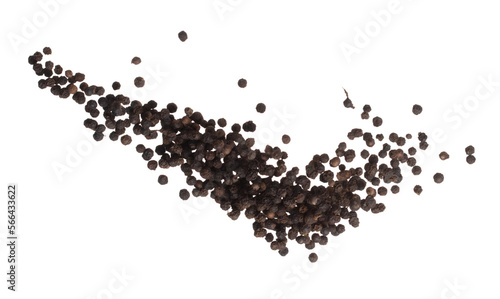 Black Pepper seeds fly explosion, Black Pepper float explode, abstract cloud fly. Black Peppercorn splash throwing in Air. White background Isolated high speed shutter, freeze motion
