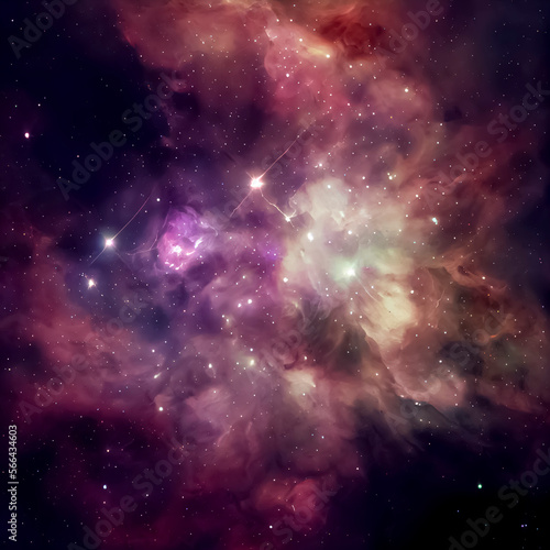 background with stars  nebula  and planet
