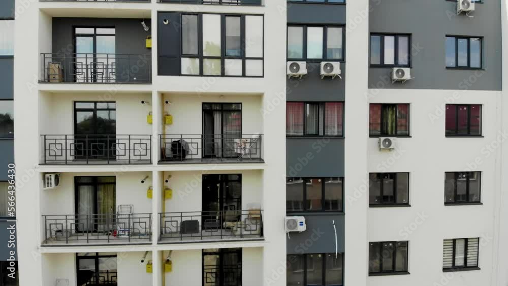 Aerial View Of A Newly Constructed High-Rise Multi-Storey Apartment Building Aerial View Of A Newly Constructed High-Rise Multi-Storey Apartment Building