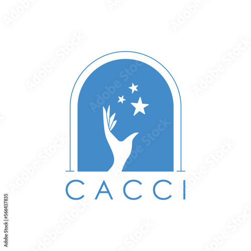 Cacci Logo Design Template with minimalist style. Perfect for business, company, mobile, app, etc. photo