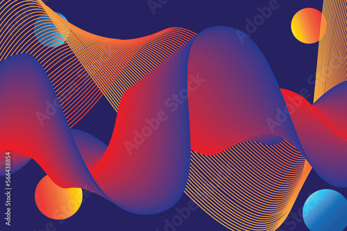 colorful gradient wave Abstract background. Modern poster with gradient 3d flow shape. Innovation background design for landing page. Vector illustrtion. eps 10