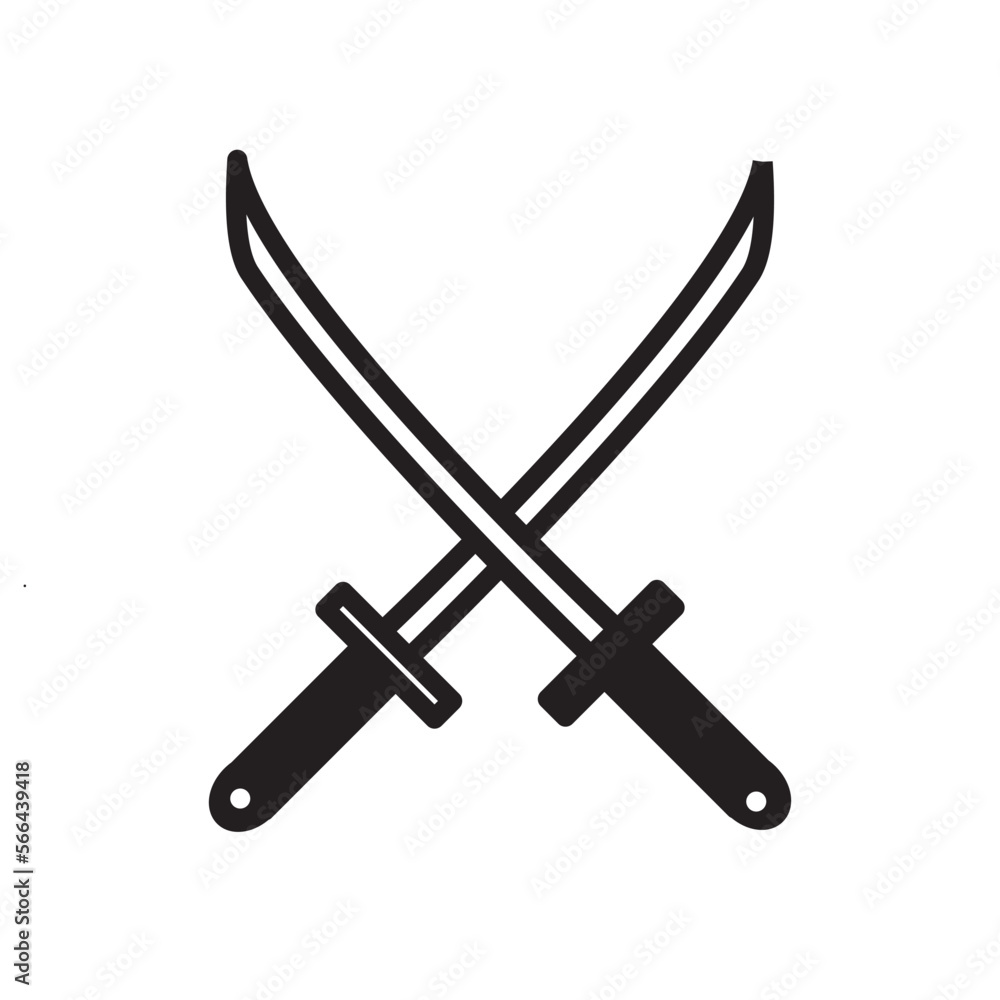 Katana sword icon vector logo design template Katana sword icon vector logo design template