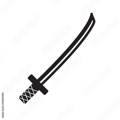 Katana sword icon vector logo design template