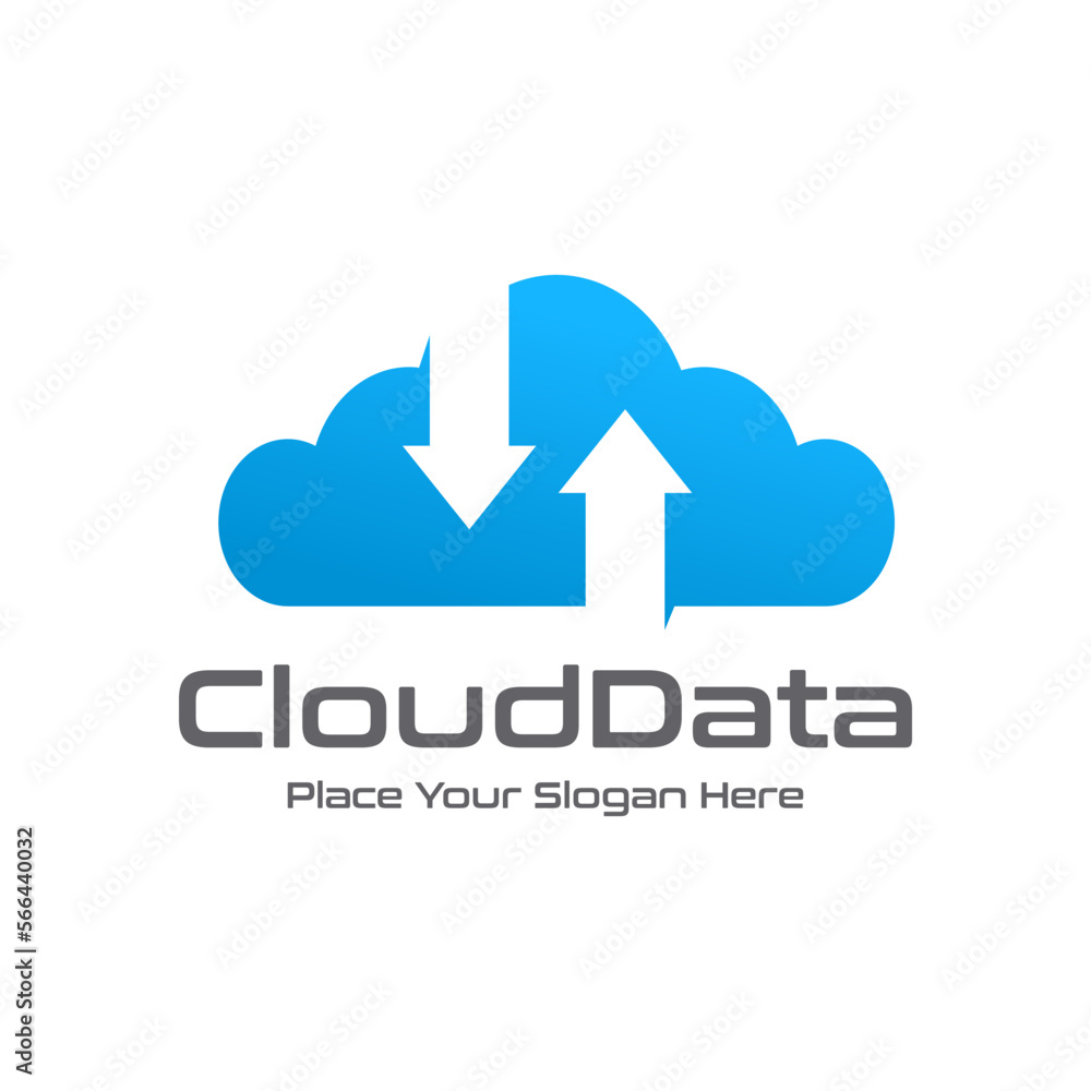 Transfer cloud vector data logo template. Suitable for hosting company. Transfer cloud vector data logo template. Suitable for hosting company.