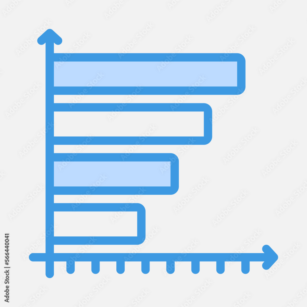 Fototapeta premium Bar chart icon in blue style, use for website mobile app presentation