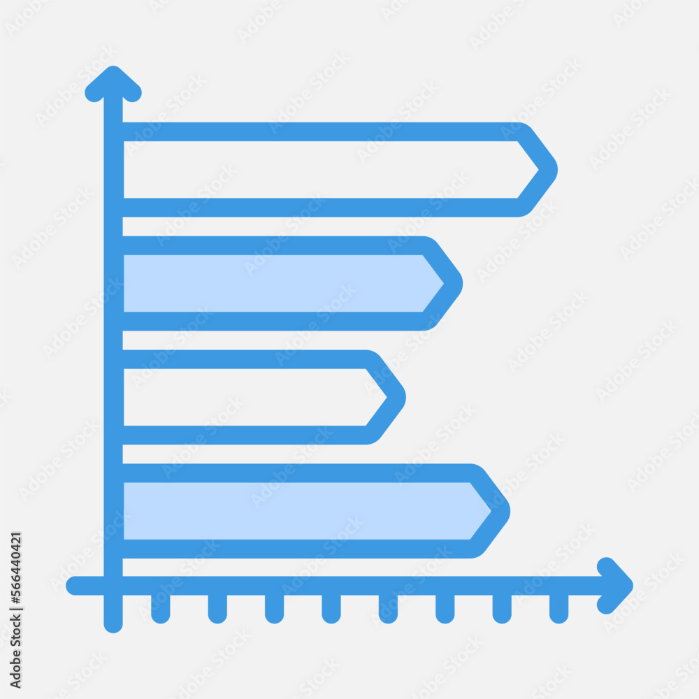 Bar chart icon in blue style, use for website mobile app presentation Bar chart icon in blue style, use for website mobile app presentation