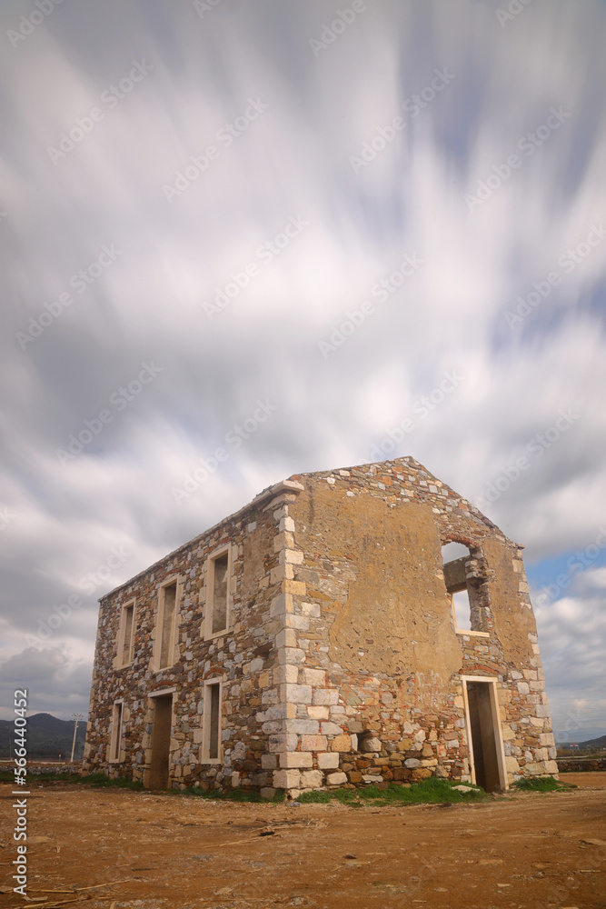 Abandoned House Under The Clouds in bodrum Turkey	
