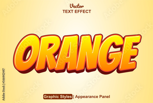 orange text effect with graphic style and editable.