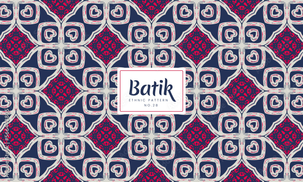 Batik Indonesian traditional decorative ethnic patterns Vector Background