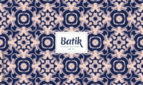 Batik Indonesian ethnic traditional decorative floral patterns Vector Background