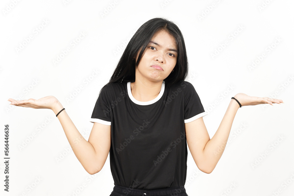 Doubt Confused, Don't know Gesture Of Beautiful Asian Woman Isolated On White Background Doubt Confused, Don't know Gesture Of Beautiful Asian Woman Isolated On White Background