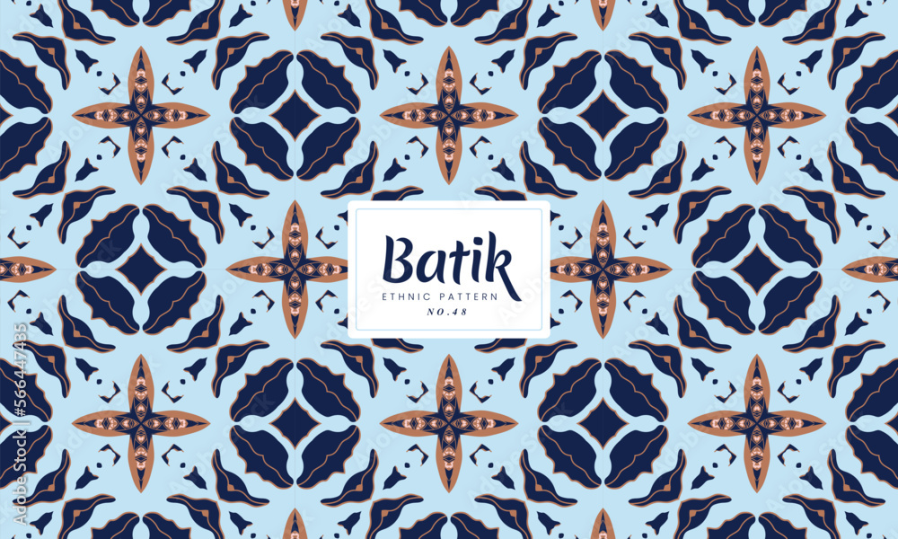 Batik Indonesian traditional decorative floral Seamless patterns Vector