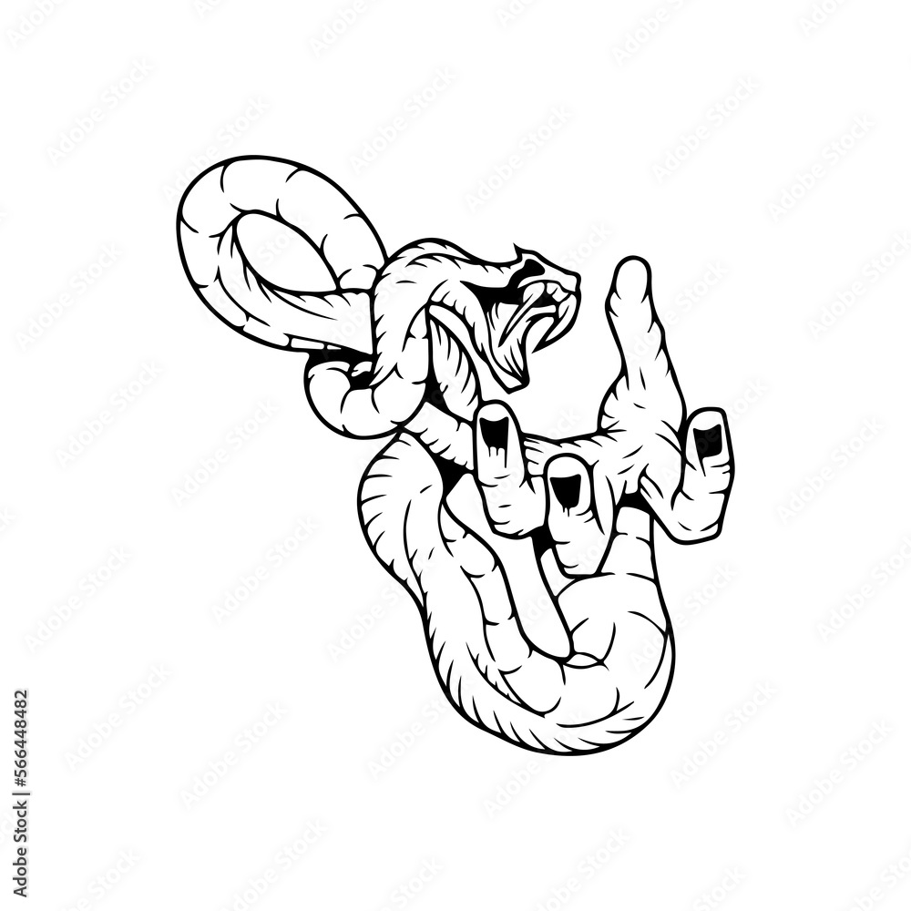 vector illustration of a hand holding a snake concept vector illustration of a hand holding a snake concept