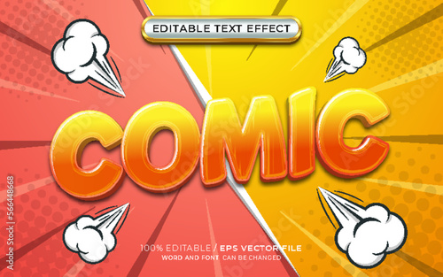 Comic cartoon hero 3d editable text effect