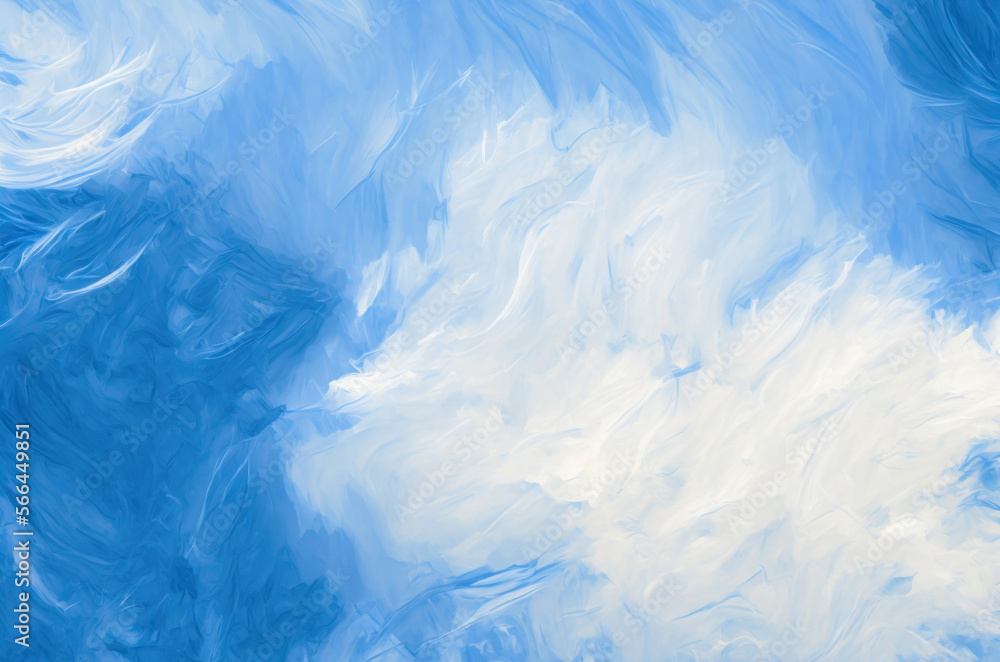 Obraz premium Abstract blue and white oil paint texture background. Generative ai.