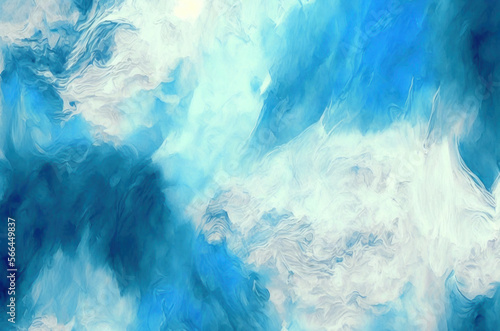 Abstract blue and white oil paint texture background. Generative ai.