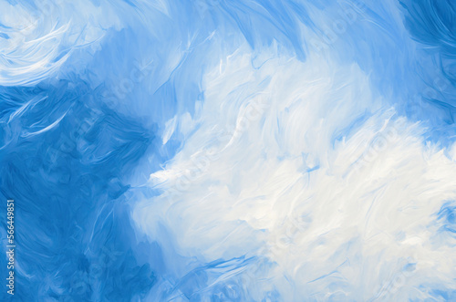 Abstract blue and white oil paint texture background. Generative ai.
