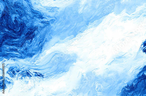 Abstract blue and white oil paint texture background. Generative ai.