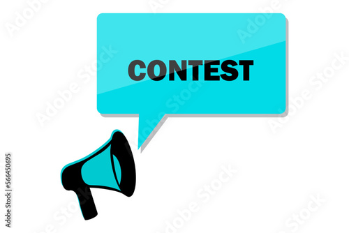 Megaphone speaker contest. Realistic megafon message. Promotion poster.