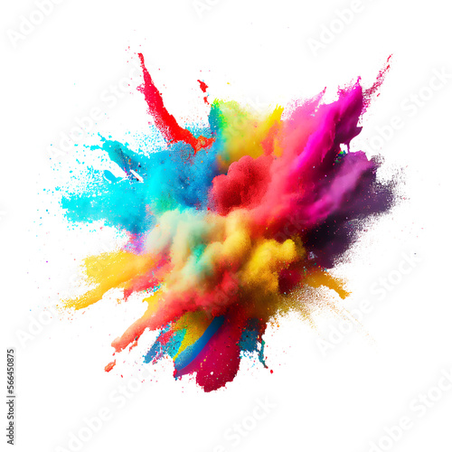 Wallpaper Mural Colorful rainbow holi paint splash, color powder explosion, AI generated image Torontodigital.ca