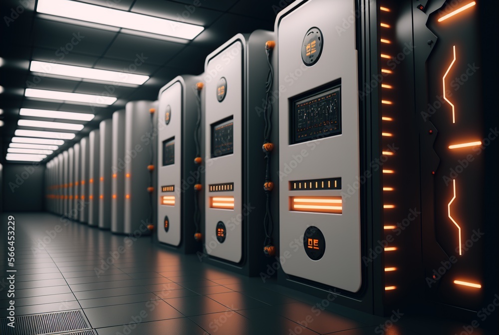 Fototapeta premium Server Room Concept, Generative AI