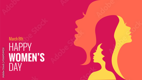 international women day poster with abstract women silhouette illustration