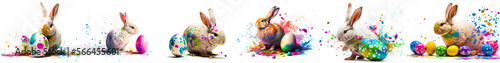 Paint easter bunny and eggs,generative ai