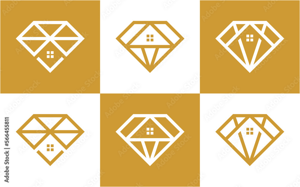 logo design diamond with home creative template abstract flat logo design diamond with home creative template abstract flat