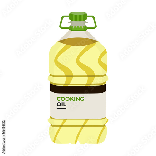 The best realistic big cooking oil bottle vector illustration in trendy style. Editable graphic resources for many purposes.