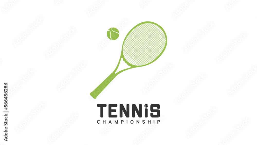 Tennis logo symbols , Tennis racket and ball  ,illustrations for use for Tennis Championship and Tennis Logo events on white background  , Illustration Vector  EPS 10