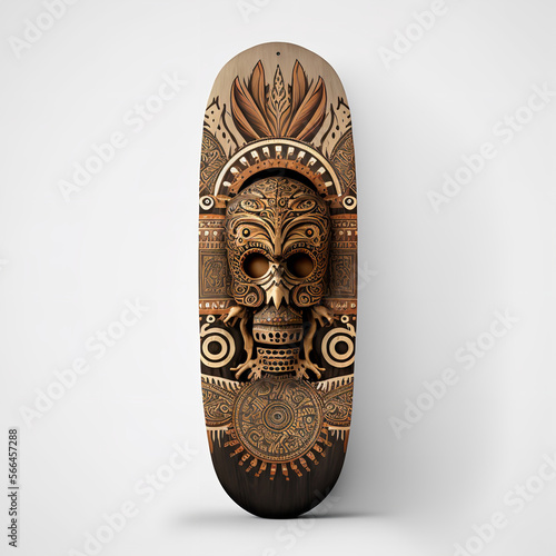 Canvas Print standing view of a taino tribal art Generative AI