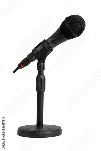 Fotografie Microphone with stand isolated for podcast and music symbol design element