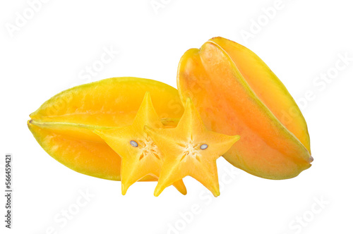 carambola star fruit isolated on transparent png